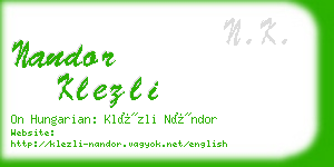 nandor klezli business card